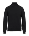 Daniele Fiesoli Man Turtleneck Black Size L Virgin Wool In Black