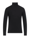 Daniele Fiesoli Man Turtleneck Black Size L Merino Wool In Black