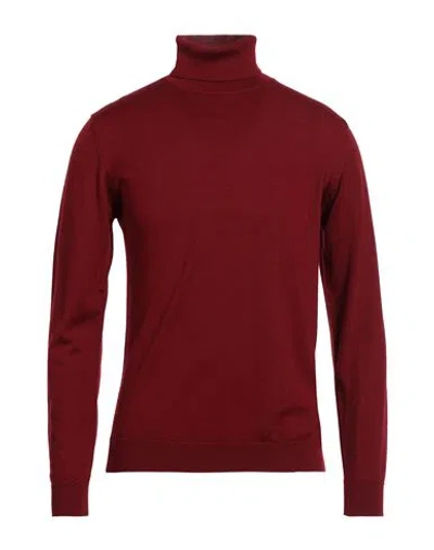 Daniele Fiesoli Man Turtleneck Brick Size L Merino Wool In Red