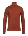 Daniele Fiesoli Man Turtleneck Brown Size M Merino Wool