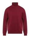 Daniele Fiesoli Man Turtleneck Burgundy Size L Virgin Wool In Red