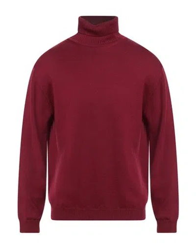 Daniele Fiesoli Man Turtleneck Burgundy Size L Virgin Wool In Red