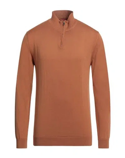 Daniele Fiesoli Man Turtleneck Camel Size L Cotton In Beige