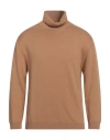 Daniele Fiesoli Man Turtleneck Camel Size M Virgin Wool