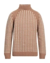 Daniele Fiesoli Man Turtleneck Camel Size Xl Baby Alpaca Wool, Merino Wool