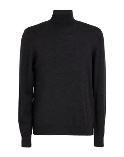 Daniele Fiesoli Man Turtleneck Charcoal Size Xl Merino Wool In Gray
