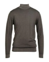 Daniele Fiesoli Man Turtleneck Dark Brown Size L Merino Wool