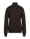 Daniele Fiesoli Man Turtleneck Dark Brown Size L Virgin Wool