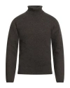 Daniele Fiesoli Man Turtleneck Dark Brown Size S Merino Wool