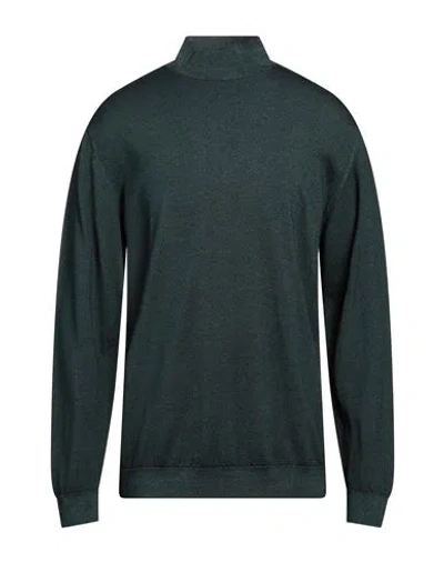 Daniele Fiesoli Man Turtleneck Dark Green Size 3xl Merino Wool