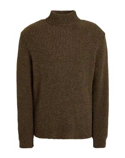 Daniele Fiesoli Man Turtleneck Dark Green Size L Merino Wool, Polyamide In Green