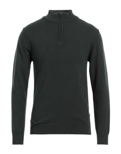 Daniele Fiesoli Man Turtleneck Dark Green Size M Wool, Cashmere