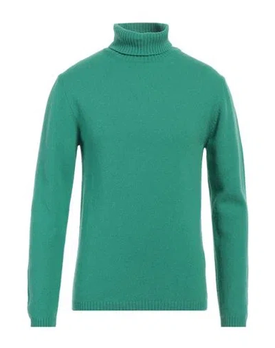 Daniele Fiesoli Man Turtleneck Green Size L Merino Wool