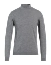 Daniele Fiesoli Man Turtleneck Grey Size L Merino Wool In Grey