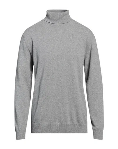 Daniele Fiesoli Man Turtleneck Grey Size Xxl Merino Wool, Cashmere