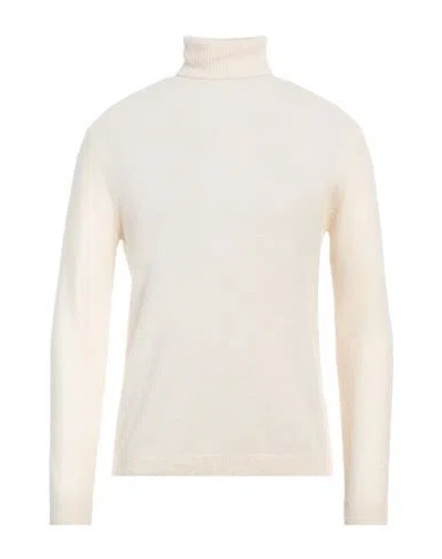 Daniele Fiesoli Man Turtleneck Ivory Size L Merino Wool, Polyamide, Cashmere In Neutral