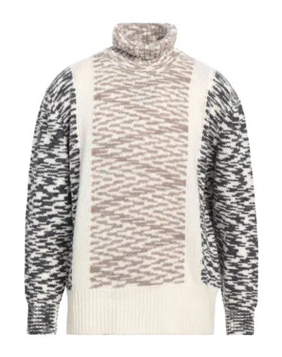 Daniele Fiesoli Man Turtleneck Ivory Size L Merino Wool, Polyamide, Recycled Nylon In White