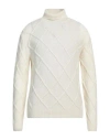 Daniele Fiesoli Man Turtleneck Ivory Size L Merino Wool In White