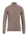 Daniele Fiesoli Man Turtleneck Khaki Size M Wool, Cashmere In Beige