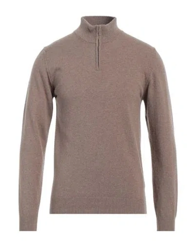 Daniele Fiesoli Man Turtleneck Khaki Size M Wool, Cashmere In Beige