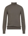 Daniele Fiesoli Man Turtleneck Khaki Size M Merino Wool In Neutral