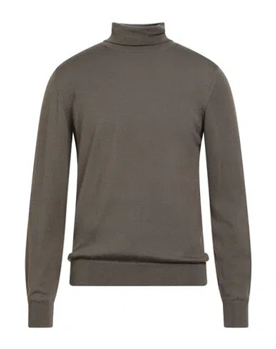 Daniele Fiesoli Man Turtleneck Khaki Size M Merino Wool In Neutral
