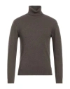 Daniele Fiesoli Man Turtleneck Khaki Size Xxl Eco-cashmere In Brown