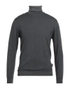 Daniele Fiesoli Man Turtleneck Lead Size L Merino Wool In Gray