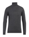 Daniele Fiesoli Man Turtleneck Steel Grey Size L Merino Wool In Grey