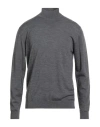 Daniele Fiesoli Man Turtleneck Lead Size S Merino Wool In Gray
