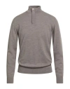Daniele Fiesoli Man Turtleneck Light Brown Size L Merino Wool