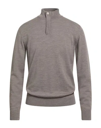 Daniele Fiesoli Man Turtleneck Light Brown Size L Merino Wool