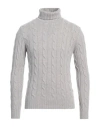 Daniele Fiesoli Man Turtleneck Light Grey Size L Geelong Wool