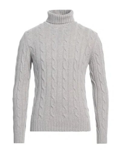 Daniele Fiesoli Man Turtleneck Light Grey Size L Geelong Wool In Grey