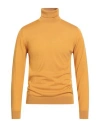Daniele Fiesoli Man Turtleneck Mandarin Size L Merino Wool In Orange