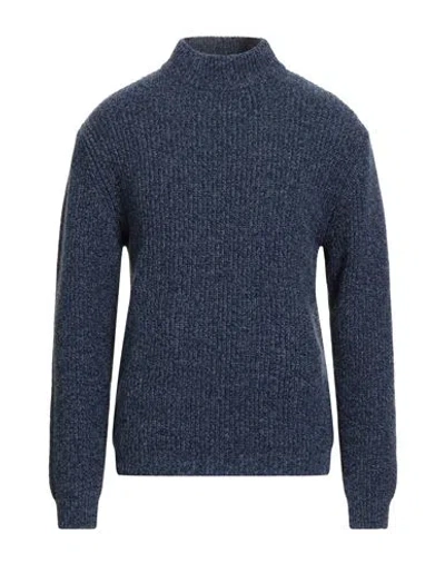 Daniele Fiesoli Man Turtleneck Midnight Blue Size L Merino Wool, Polyamide
