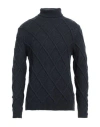 Daniele Fiesoli Man Turtleneck Midnight Blue Size L Merino Wool, Polyamide In Blue
