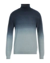 Daniele Fiesoli Man Turtleneck Midnight Blue Size L Merino Wool, Polyamide, Cashmere In Blue