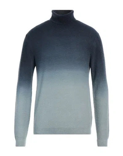 Daniele Fiesoli Man Turtleneck Midnight Blue Size L Merino Wool, Polyamide, Cashmere