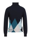 Daniele Fiesoli Man Turtleneck Midnight Blue Size L Wool, Cashmere