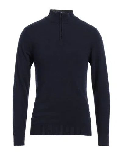 Daniele Fiesoli Man Turtleneck Midnight Blue Size Xl Wool, Cashmere In Blue