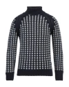 Daniele Fiesoli Man Turtleneck Midnight Blue Size M Baby Alpaca Wool, Merino Wool In Blue
