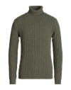 Daniele Fiesoli Man Turtleneck Military Green Size L Cashmere
