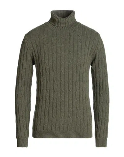 Daniele Fiesoli Man Turtleneck Military Green Size L Cashmere In Green