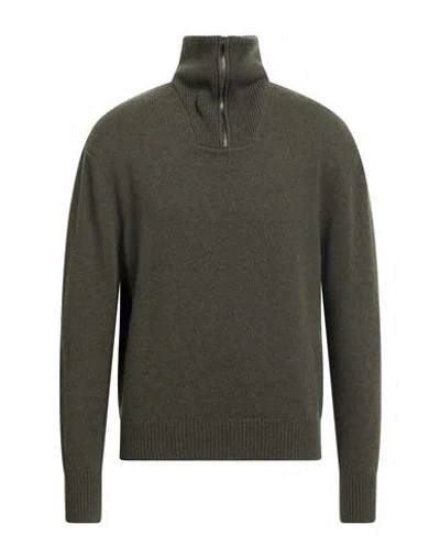 Daniele Fiesoli Man Turtleneck Military Green Size L Merino Wool, Polyamide