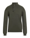 Daniele Fiesoli Man Turtleneck Military Green Size L Virgin Wool