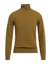 Daniele Fiesoli Man Turtleneck Military Green Size L Wool, Cashmere