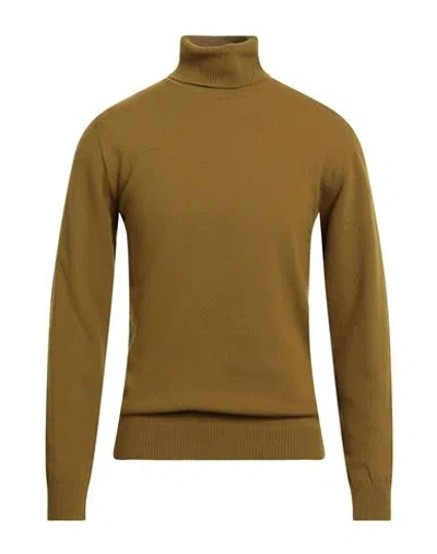 Daniele Fiesoli Man Turtleneck Military Green Size L Wool, Cashmere