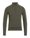 Daniele Fiesoli Man Turtleneck Military Green Size S Wool, Cashmere
