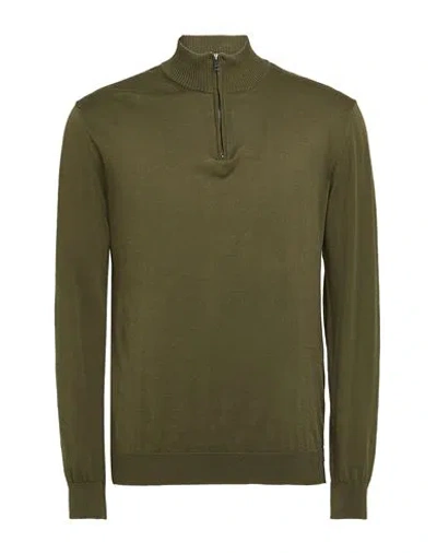 Daniele Fiesoli Man Turtleneck Military Green Size L Cotton